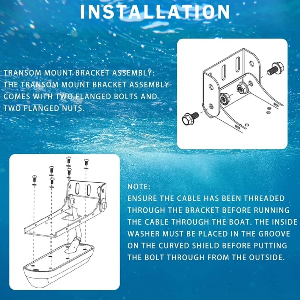 Marine Outboard Transom Mounting Bracket Transducer Stable Installation for TotalScan 000-12603-001 Yacht Boats Fishing