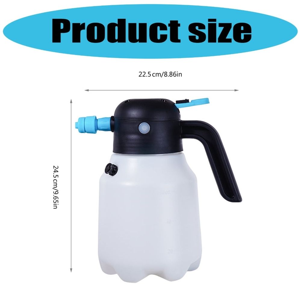 Cordless Foam Bottle Electric Foam Sprayer for Car Washing Garden Watering Home Cleaning 1.8L Handheld Tool
