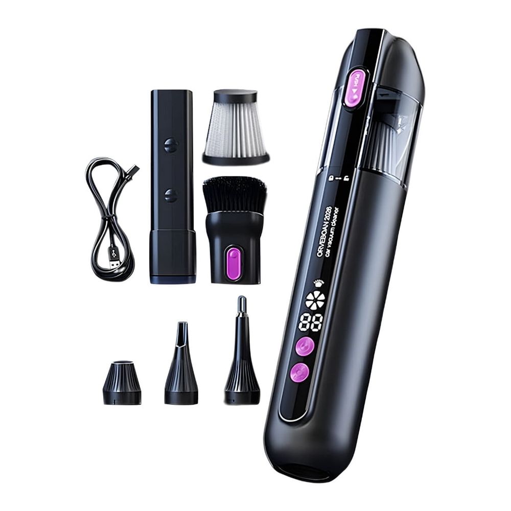 Flexible Car Vacuum Using Brushless Motor And Type C Fast Charging Perfect For Vehicles Furniture