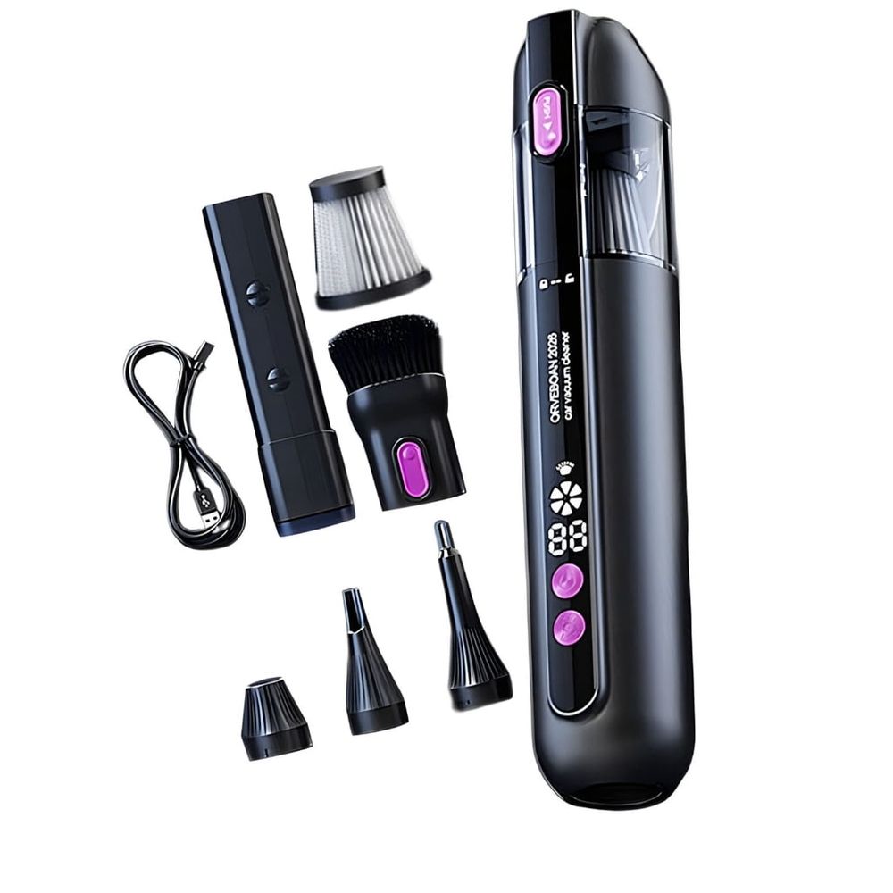 Flexible Car Vacuum Using Brushless Motor And Type C Fast Charging Perfect For Vehicles Furniture