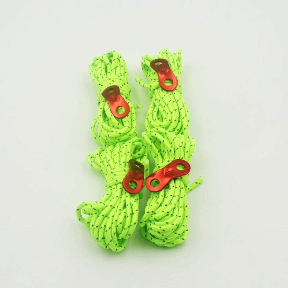 Worgeous Camping Tent Stake and Rope Set with 10 Aluminum Alloy Pegs, 4 Reflective Guy Lines, and Windproof Buckles
