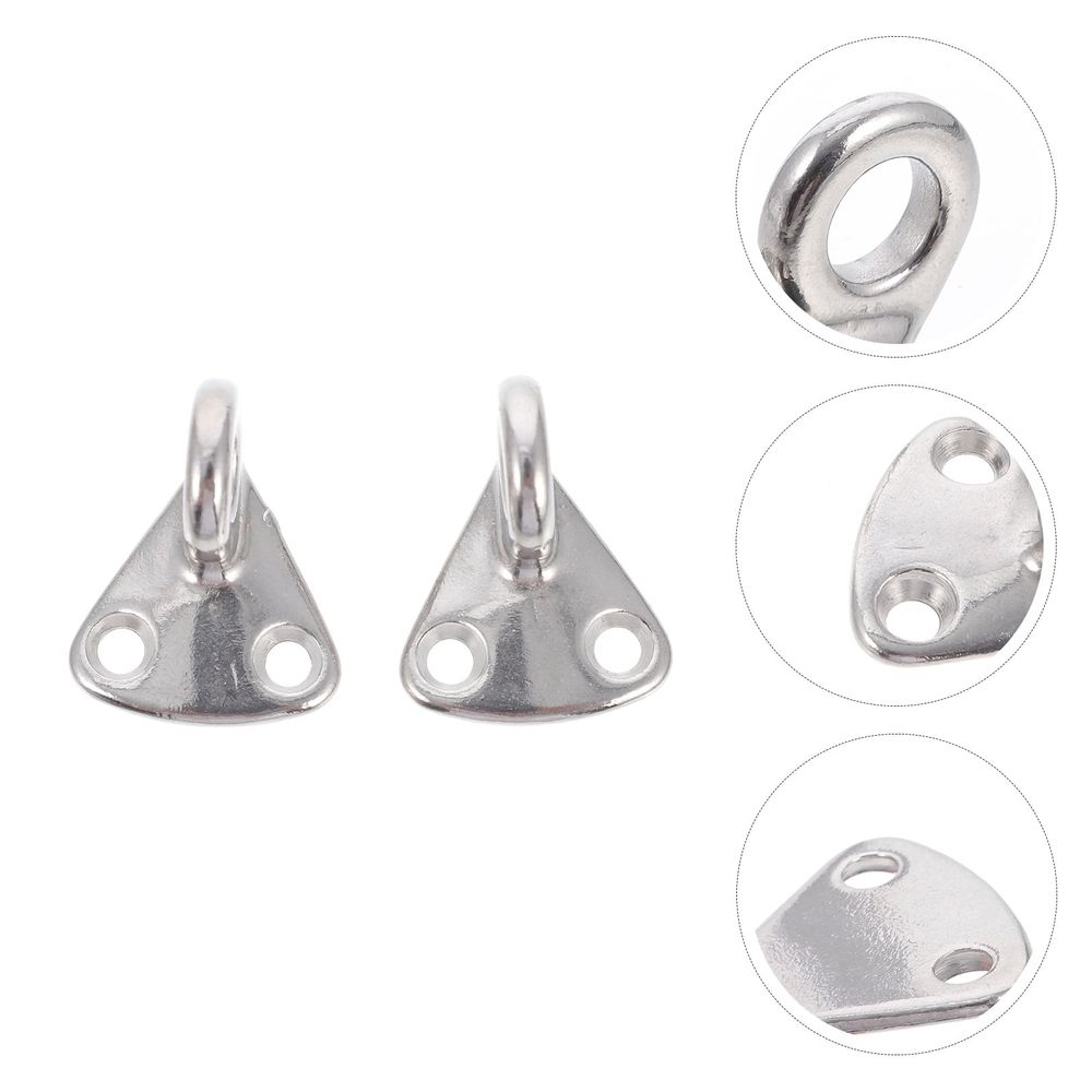 2Pcs Premium Plated Silver Steel Boat Hooks Practical Durable Marine Mudboard Hooks