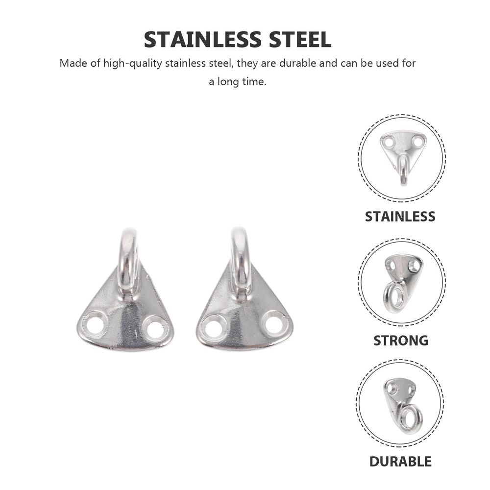 2Pcs Premium Plated Silver Steel Boat Hooks Practical Durable Marine Mudboard Hooks