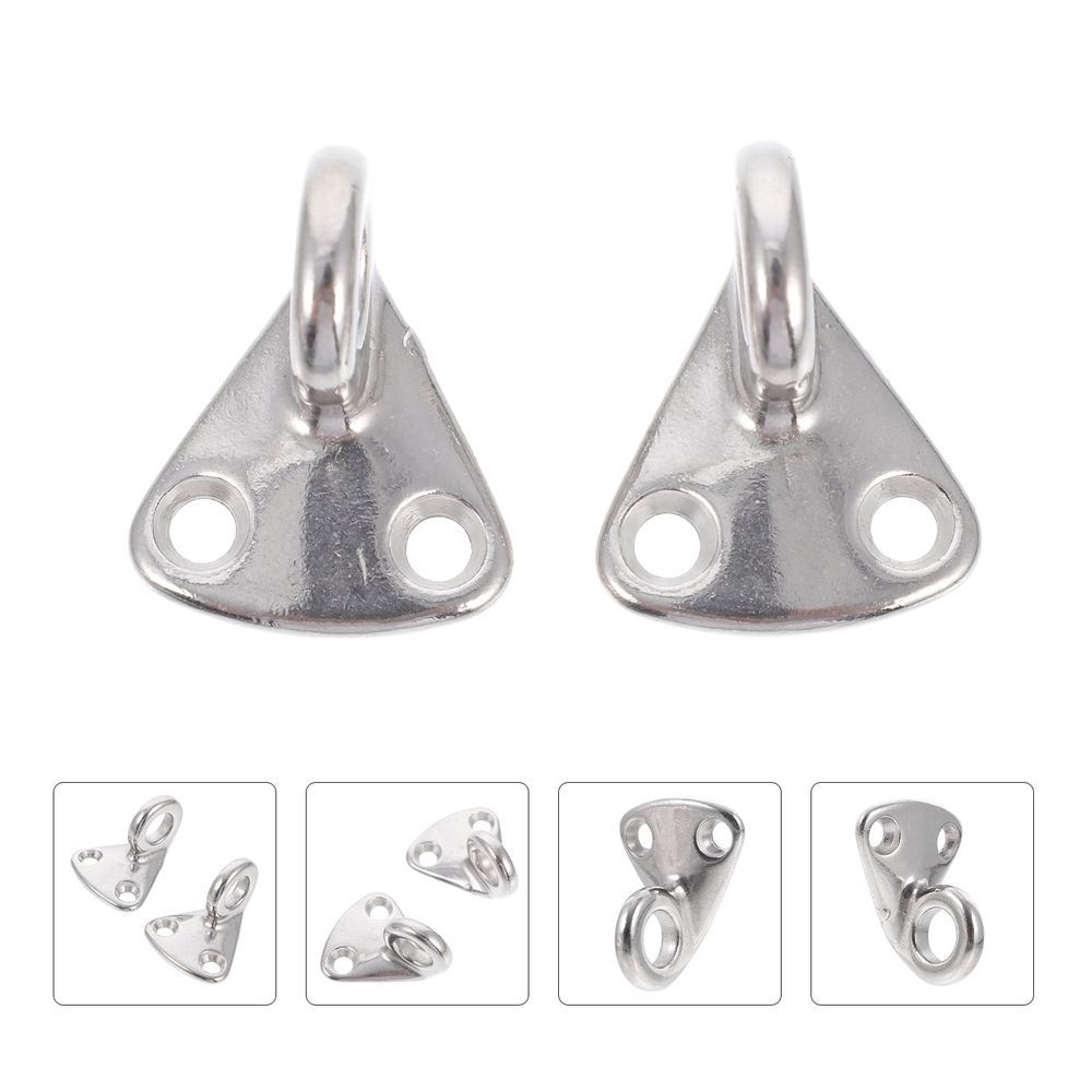 2Pcs Premium Plated Silver Steel Boat Hooks Practical Durable Marine Mudboard Hooks