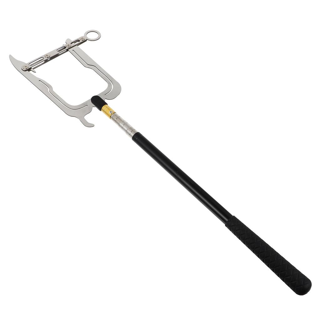1Set Black Stainless Steel Telescoping Boat Hook Pole Portable Multi Purpose Hook