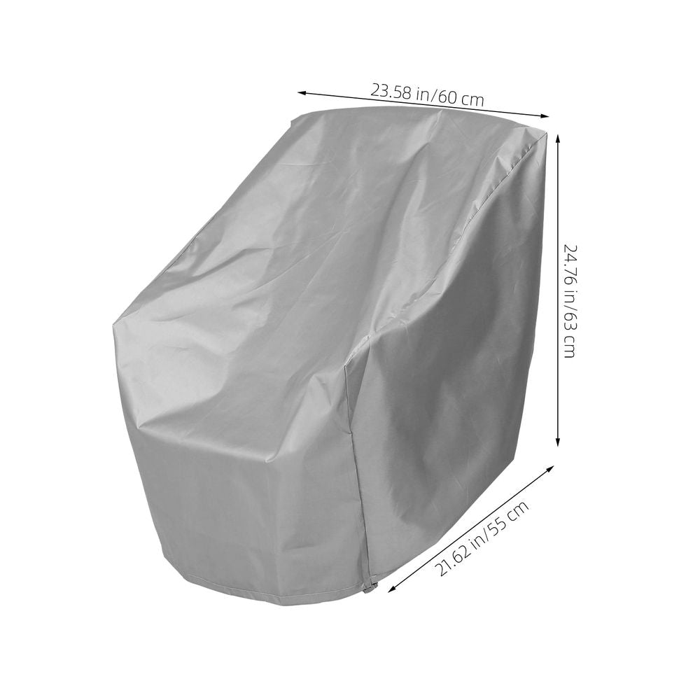 Worgeous Pontoon Boat Bench Chair Cover Grey Waterproof 1Set 63x60x55in