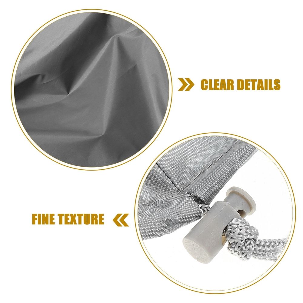 Worgeous Pontoon Boat Bench Chair Cover Grey Waterproof 1Set 63x60x55in