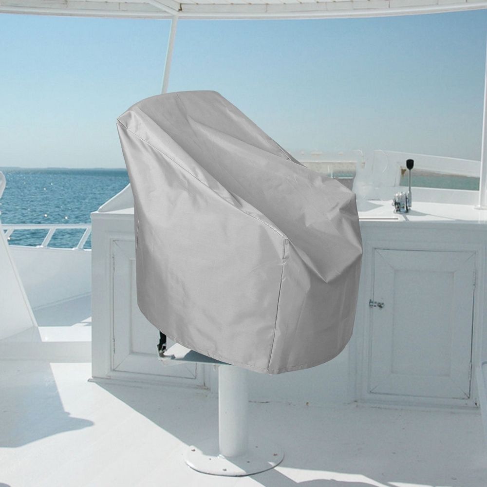 Worgeous Pontoon Boat Bench Chair Cover Grey Waterproof 1Set 63x60x55in