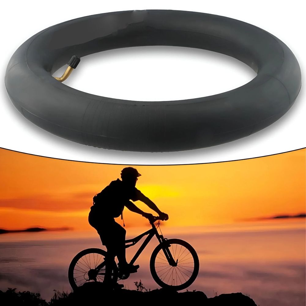 12-Inch Electric Scooter Inner Tube, Rubber Straight-Through Bend Valve for E-Scooter E-Bike, Black Replacement Tire Tube for 12x2.125/12x2.50, High-Strength Butyl Rubber