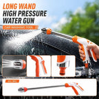 High Pressure Car Wash Tool with Metal Extension Wand Heavy Duty Long Pole Pressure Washer Accessory for Outdoor Surface Rinsing Truck Bed and Second Story Cleaning