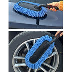 Car Wash Mop Soft Bristle Cleaning Tool Dusting Duster with Ergonomic Handle for Efficient Vehicle Interior and Exterior Cleaning