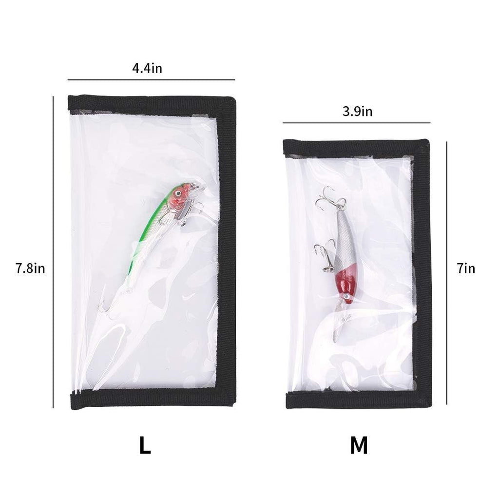 Fishing Lure Wraps 10 Packs Durable Clear PVC Lure Covers Keeps Fishing Safe Easily See Lures Fishing Hook Covers Bait Storage (10pcs 5L+5M)