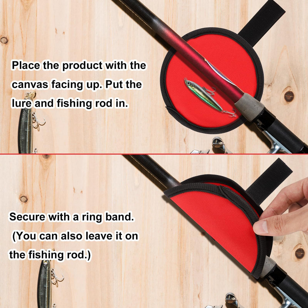 20 Pack Fishing Lure Covers 6 Inch Bait Gloves Lure Shield Wrap Fishing Hook Cover Easily See Bait Storage Protector Guard to Keep Fishermen Safe for Rod