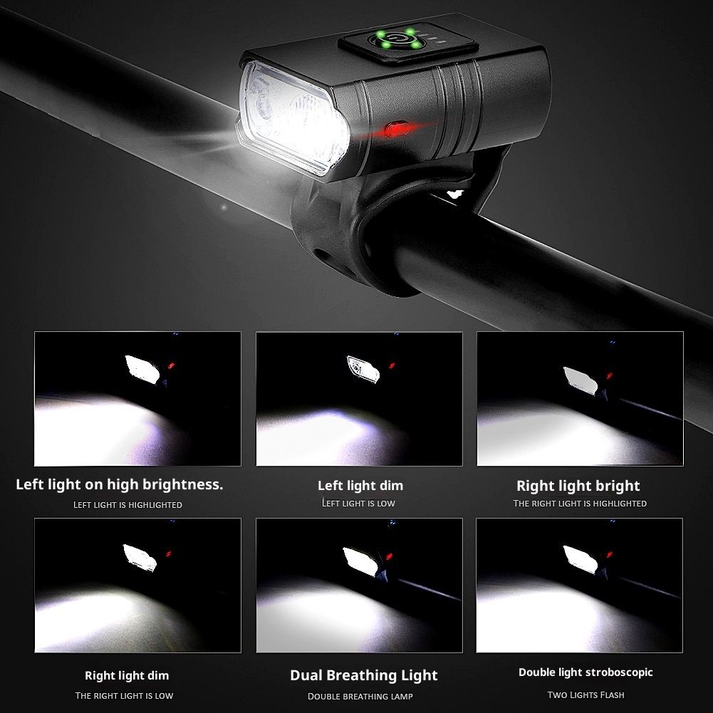 Bike Light, High Lumens Super Bright Bicycle Lite, USB Rechargeable Bike Headlight & Taillight Set, Waterproof Safety Bike Front & Rearlight for Road, Mountain, Night Riding
