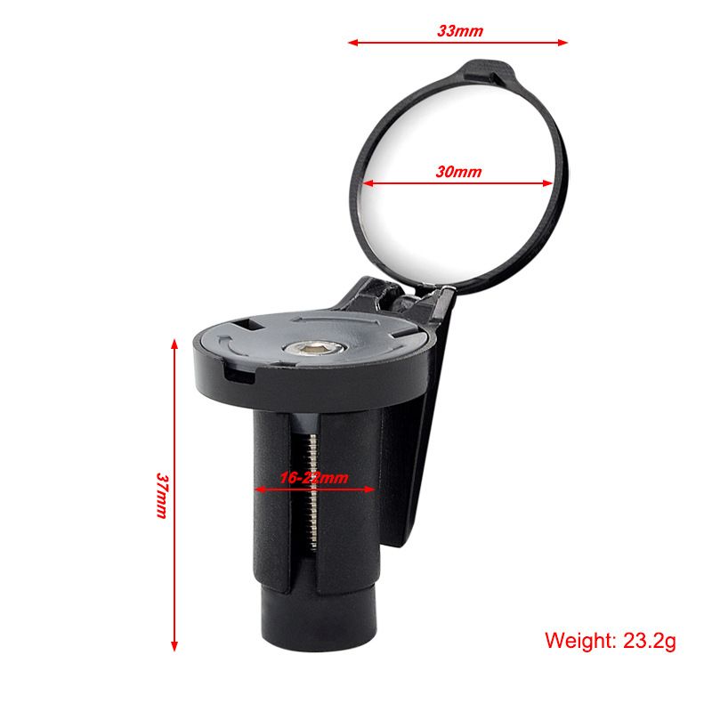 Bike Bar End Rear View Mirror 2 Pack - Adjustable HD Convex Glass Rearview Mirror for Road Bike Drop Bar End or Handlebar End of Mountain Bike, Bicycles, Scooters