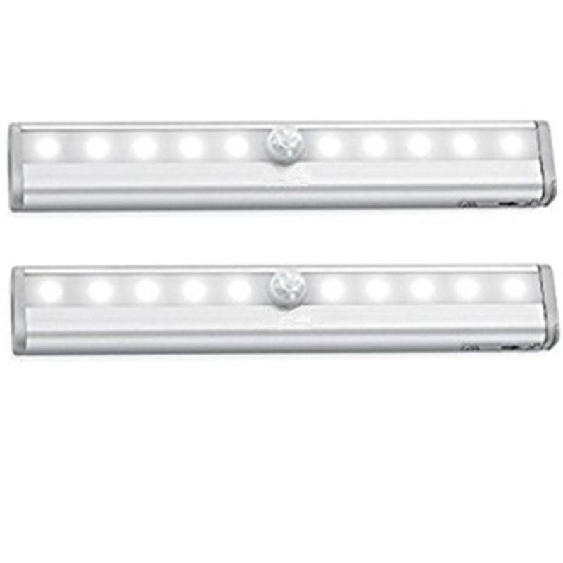 Motion Activated RV Step Lights, 10 LED Battery Operated Motorhome Motion Sensor led Light Strip, Magnetic Night Light Bar for Motorhome Travel,Travel Trailers, Camper (2 Pack)