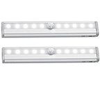 Motion Activated RV Step Lights, 10 LED Battery Operated Motorhome Motion Sensor led Light Strip, Magnetic Night Light Bar for Motorhome Travel,Travel Trailers, Camper (2 Pack)
