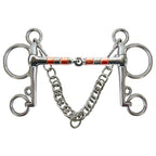 Horse Bit Snaffle Bit for Horse Training Outdoor Horse Accessories Horse Chewing Bit Equestrian Metal with Hooks, Curb Chain