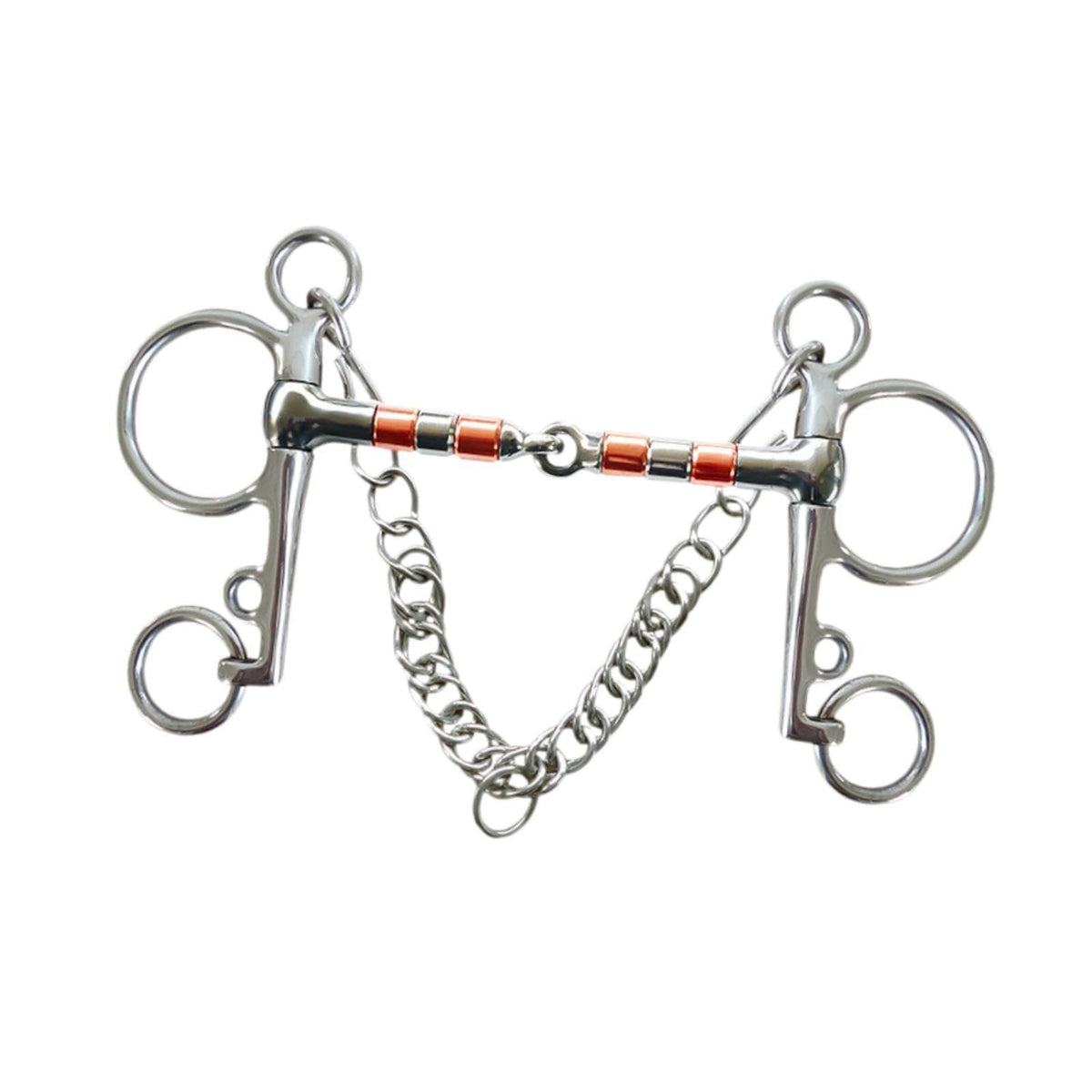 Horse Bit Snaffle Bit for Horse Training Outdoor Horse Accessories Horse Chewing Bit Equestrian Metal with Hooks, Curb Chain