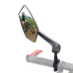 1 Pair Bike Mirror Handlebar [Left + Right], HD Glass Bicycle Mirror, 360° Rotatable Adjustable Shockproof Rearview Mirror, for E-Bike Mountain Bike Road Bike Electric Scooter