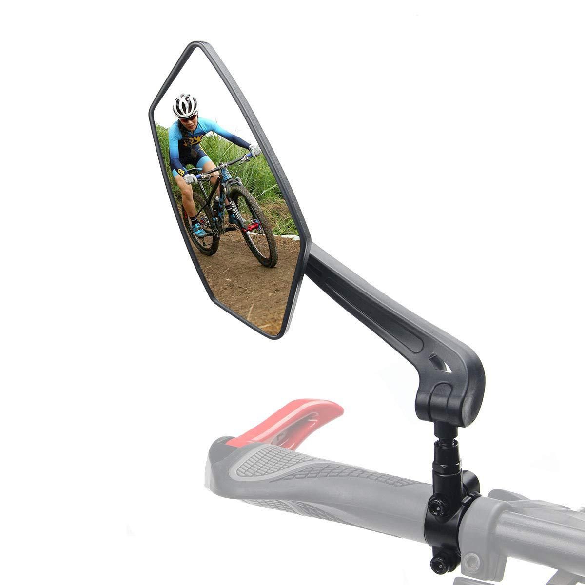 1 Pair Bike Mirror Handlebar [Left + Right], HD Glass Bicycle Mirror, 360° Rotatable Adjustable Shockproof Rearview Mirror, for E-Bike Mountain Bike Road Bike Electric Scooter