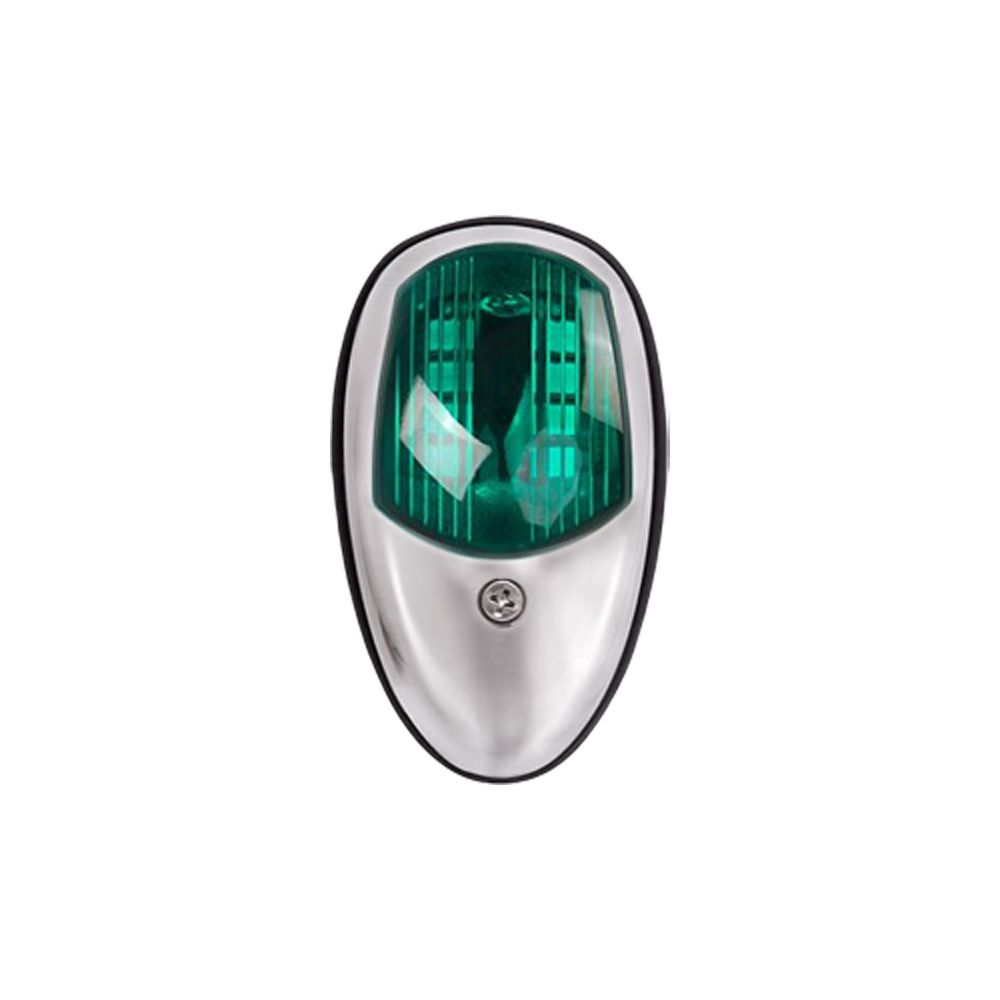 Boat Navigation Lights Red and Green Bow Light LED  Vertical Mount 1 Pair (Vacuum Electroplate Silver)