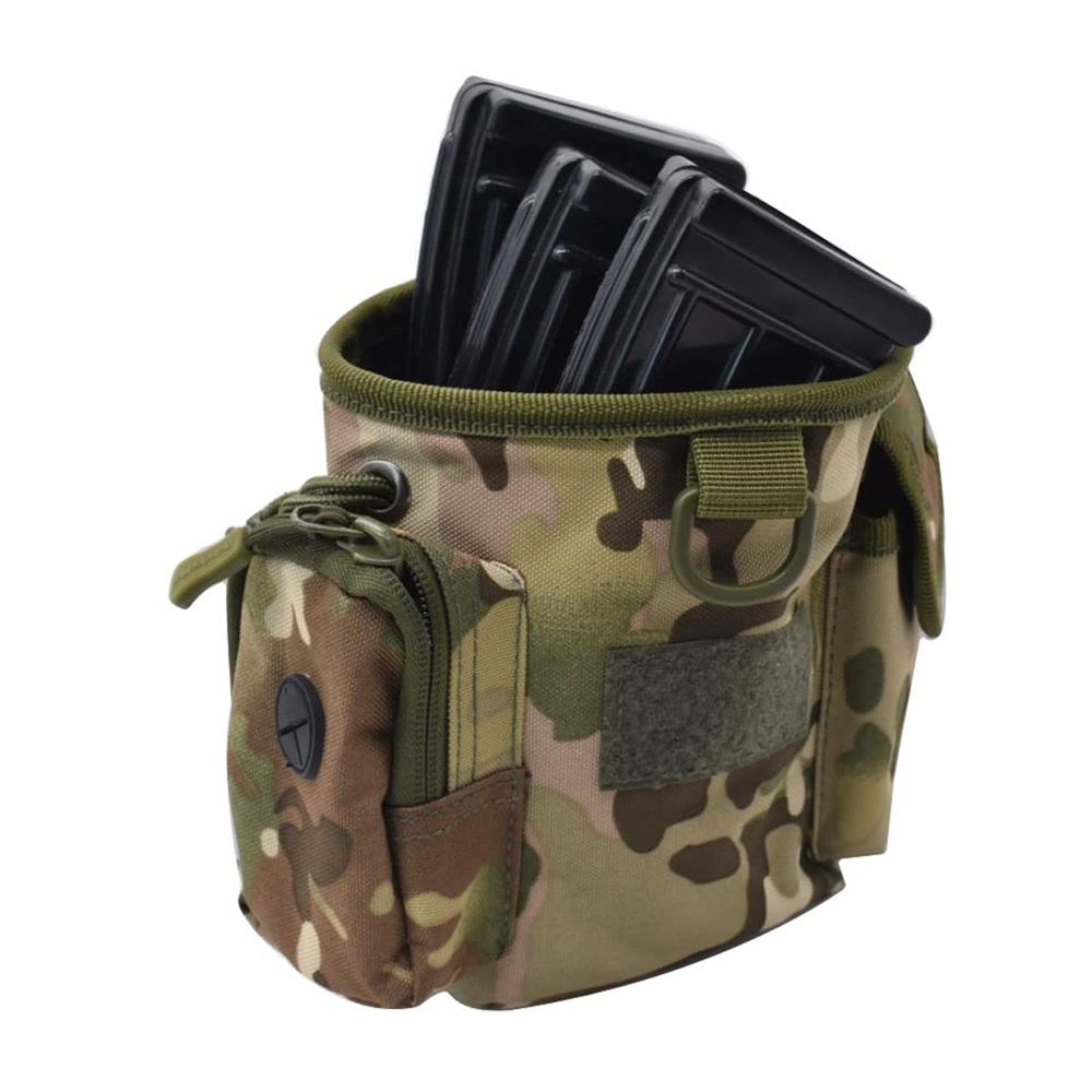 Compact Drawstring Tactical Dump Pouch Bag Dog Treat Training Pouch for Range Shooting, Hunting Airsoft ，Also As Training Bag for Doggie Puppy Treat Snack Pet Toys