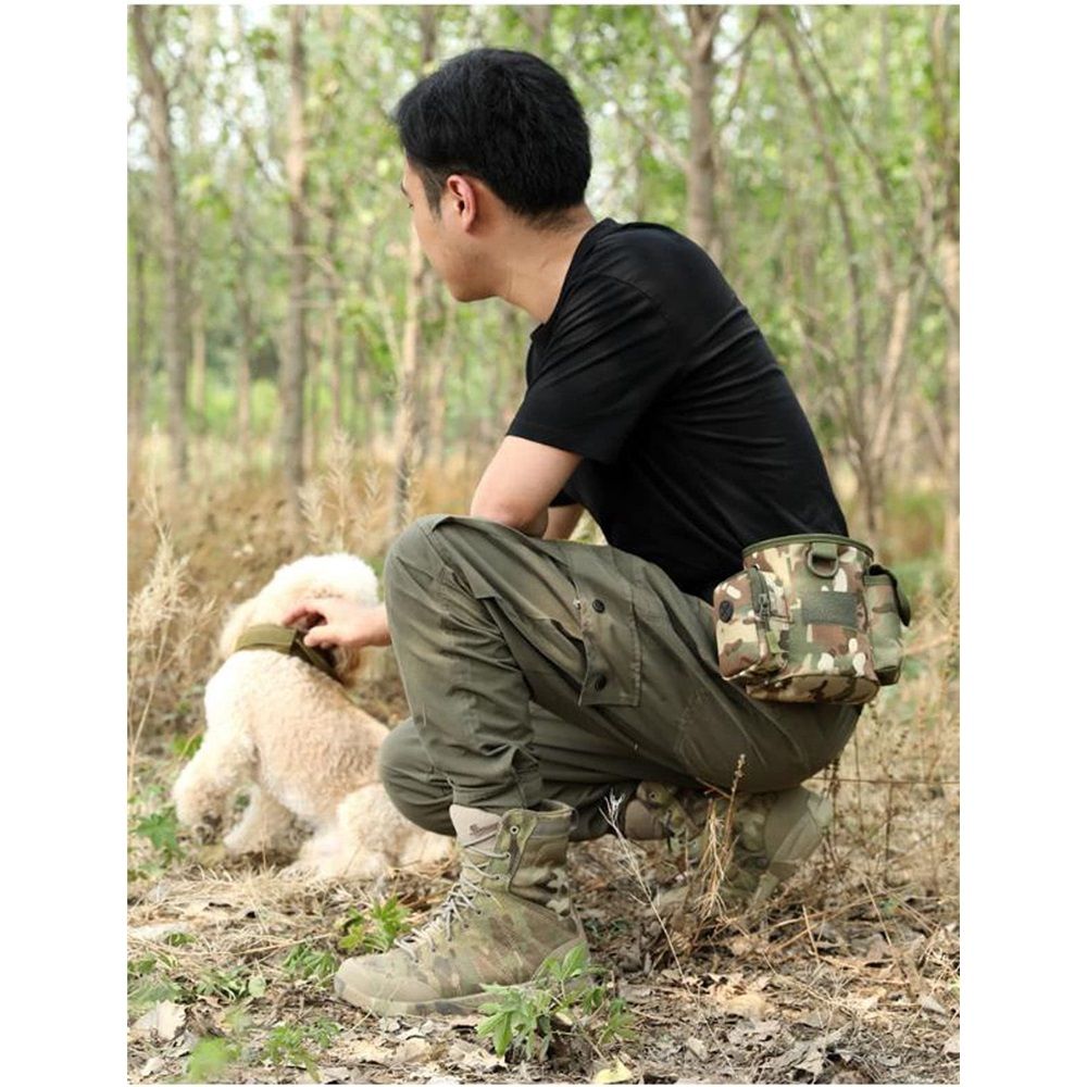 Compact Drawstring Tactical Dump Pouch Bag Dog Treat Training Pouch for Range Shooting, Hunting Airsoft ，Also As Training Bag for Doggie Puppy Treat Snack Pet Toys