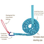 Bike Bungee Tow Rope for Kids, Child Bike Stretch Bungee Cord Pull Behind Attachment High Strength Bicycle Towing Strap with Carabiner, Mountain Bike Tow Rope(blue)