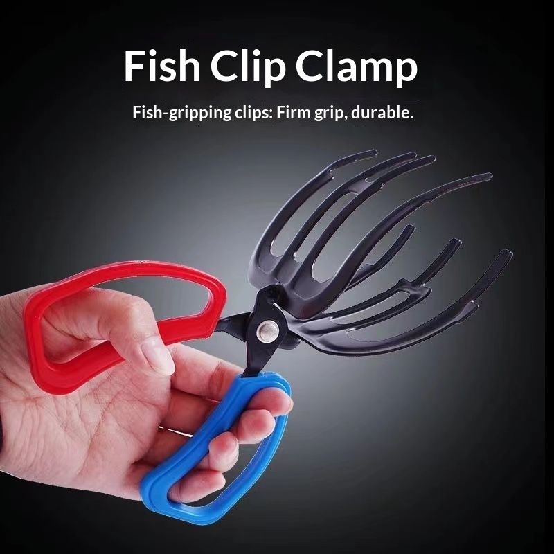 Fish Grabber, Three Claw Power Grip Fish Pliers, Non-Slip Metal Fish Gripper with Comfortable Plastic Handle, Fishing Pincer Dehooker for River Fishing, Sea Fishing, Ice Fishing