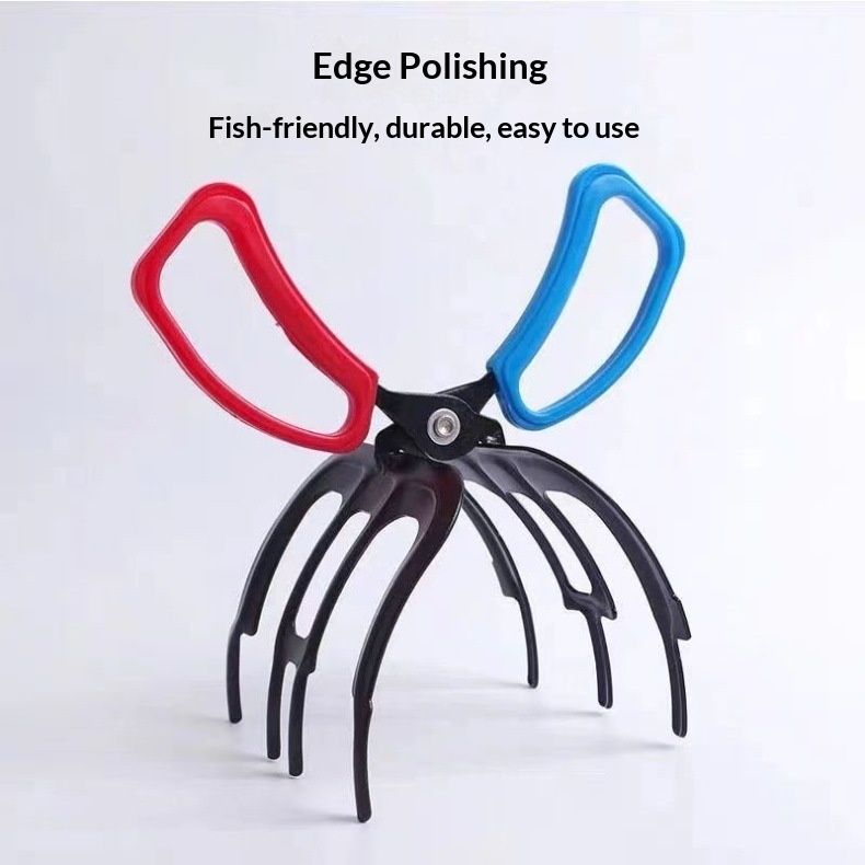 Fish Grabber, Three Claw Power Grip Fish Pliers, Non-Slip Metal Fish Gripper with Comfortable Plastic Handle, Fishing Pincer Dehooker for River Fishing, Sea Fishing, Ice Fishing