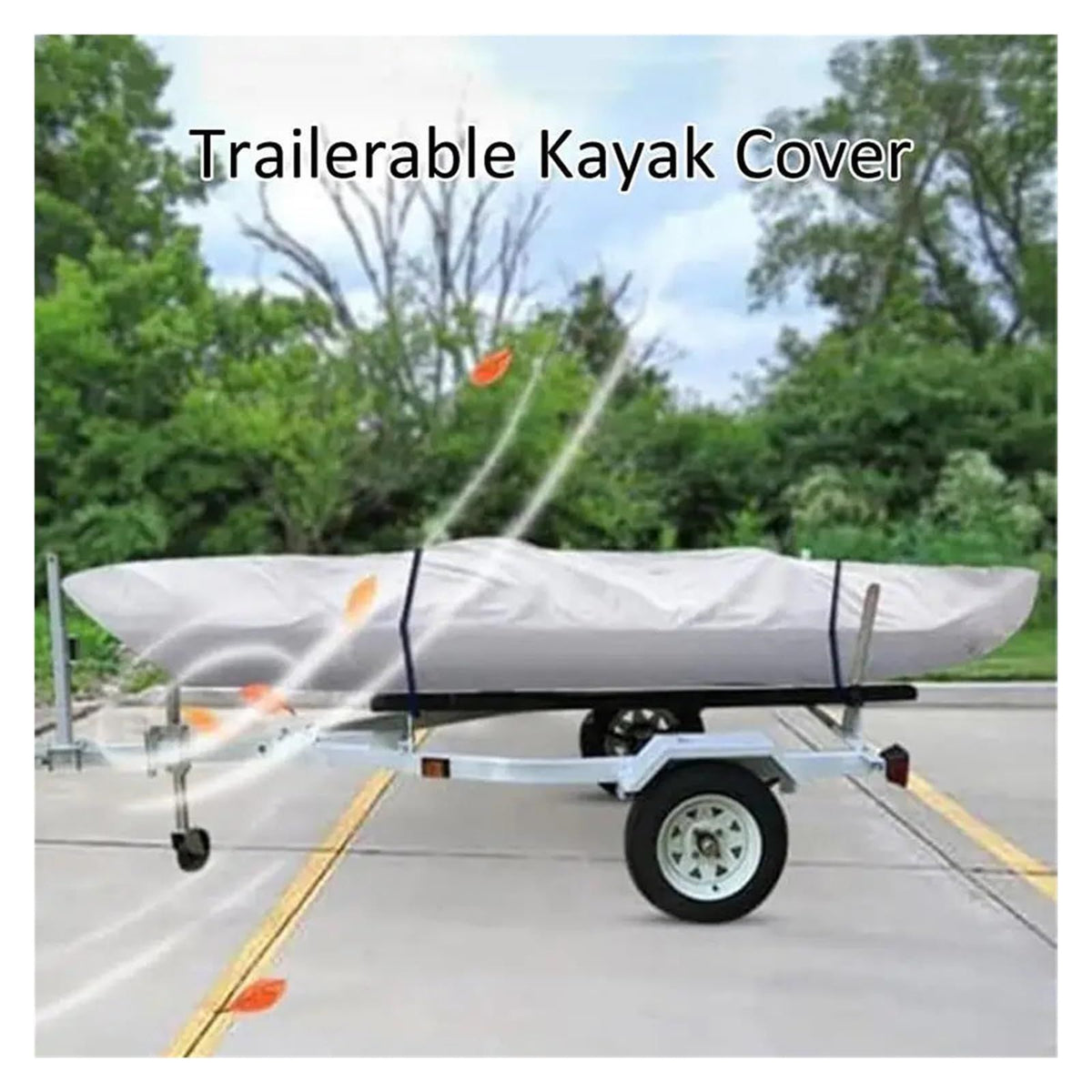 UPF 50+ Kayak Cover, Dustproof Canoe Cover for Outdoor Storage, 420D Waterproof Kayak Cover for Fishing Boat, Gray (Silver, 10ft)