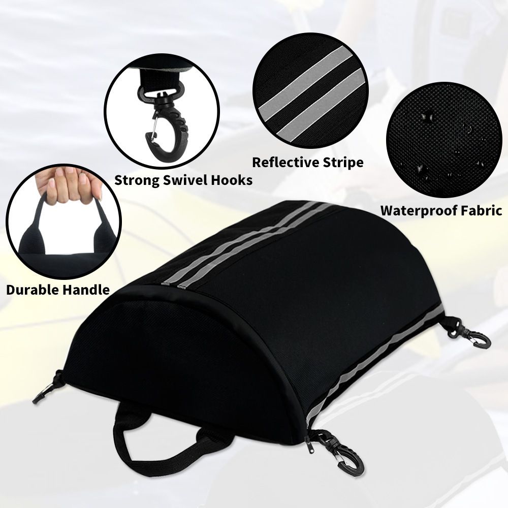 Sports Coated Deck Bag for and Kayaks, Black,Reflective Stand Up Paddleboard Storage Accessories with Hooks for Paddle Board Surf Board Kayak Boat Canoe
