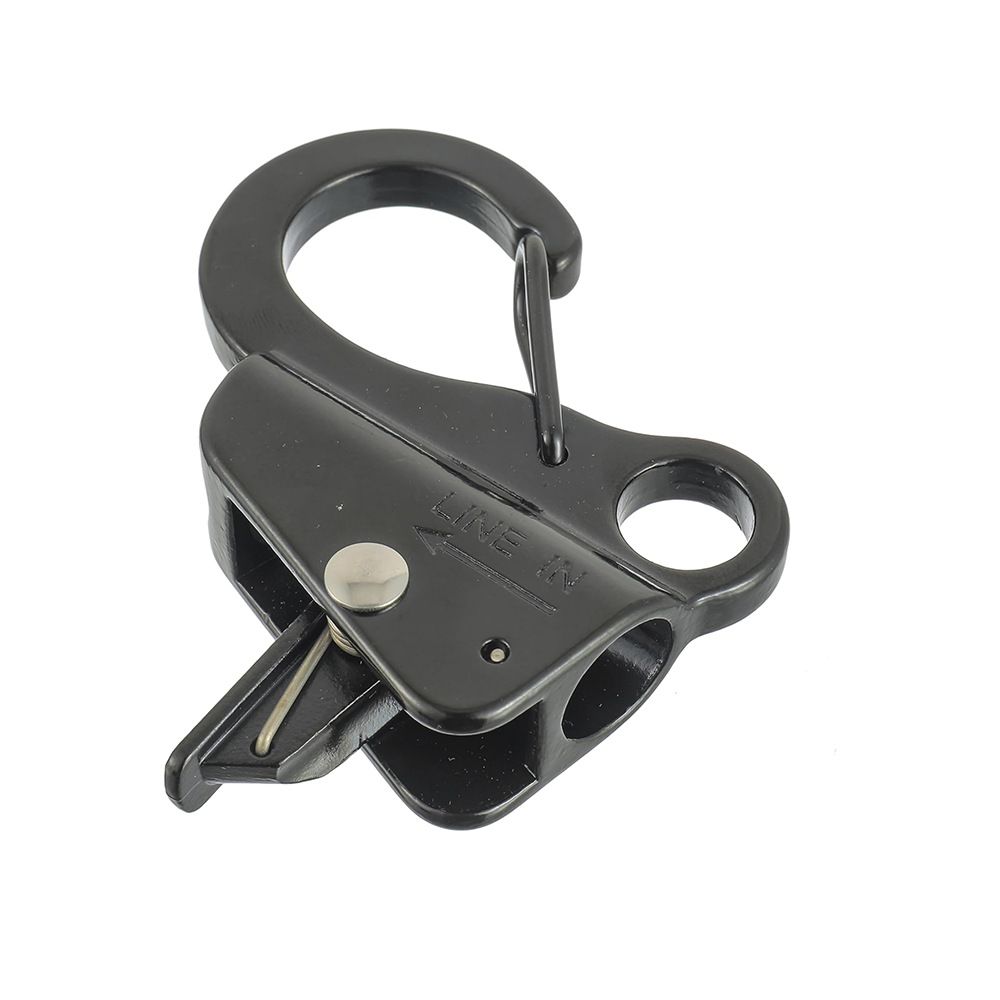 Boat Anchor Hook Sliding Hook,Stainless Steel Easy to Use Knotless Anchor System with Quick Release for 3/8" Rope Jet Skis Pontoon  （black）