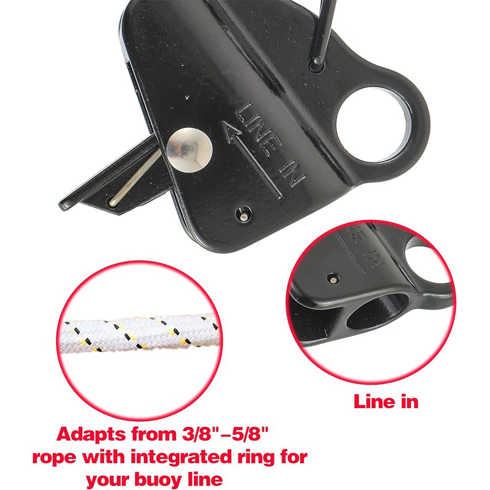 Boat Anchor Hook Sliding Hook,Stainless Steel Easy to Use Knotless Anchor System with Quick Release for 3/8" Rope Jet Skis Pontoon  （black）