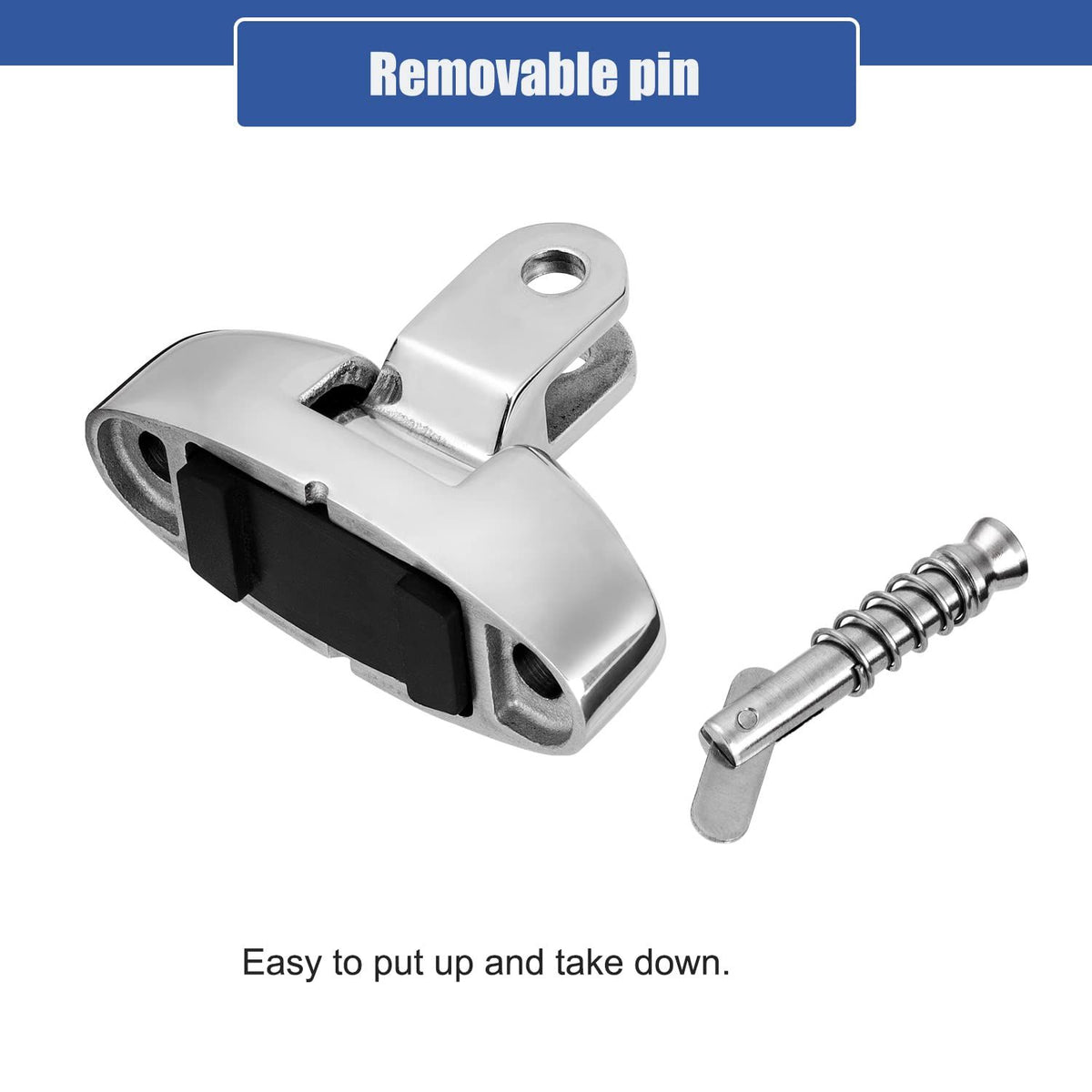 Boat Top Swivel Deck Hinge with Removable Pin, 180 Degree Adjustable,316 Stainless Steel, Marine Top Hardware(2 Pieces,Excluding screws)
