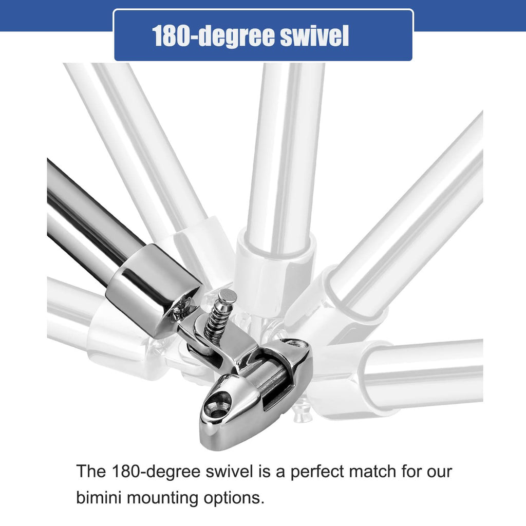 Boat Top Swivel Deck Hinge with Removable Pin, 180 Degree Adjustable,316 Stainless Steel, Marine Top Hardware(2 Pieces,Excluding screws)