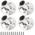 4 pack Boat Hand Rail Fitting Heavy Duty 316 Marine Round Base with Screws, Hand Rail Fitting Rail Tube Stanchion Base Column Accessories