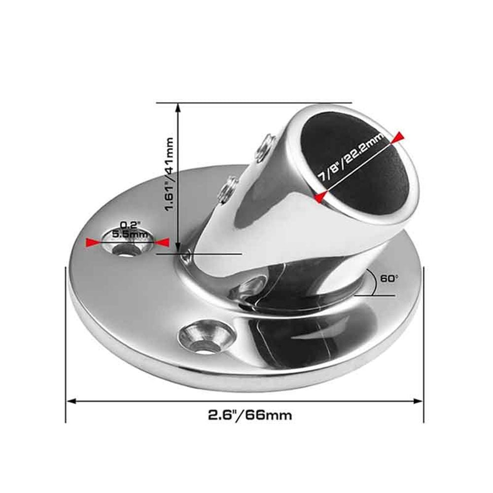 4 pack Boat Hand Rail Fitting Heavy Duty 316 Marine Round Base with Screws, Hand Rail Fitting Rail Tube Stanchion Base Column Accessories