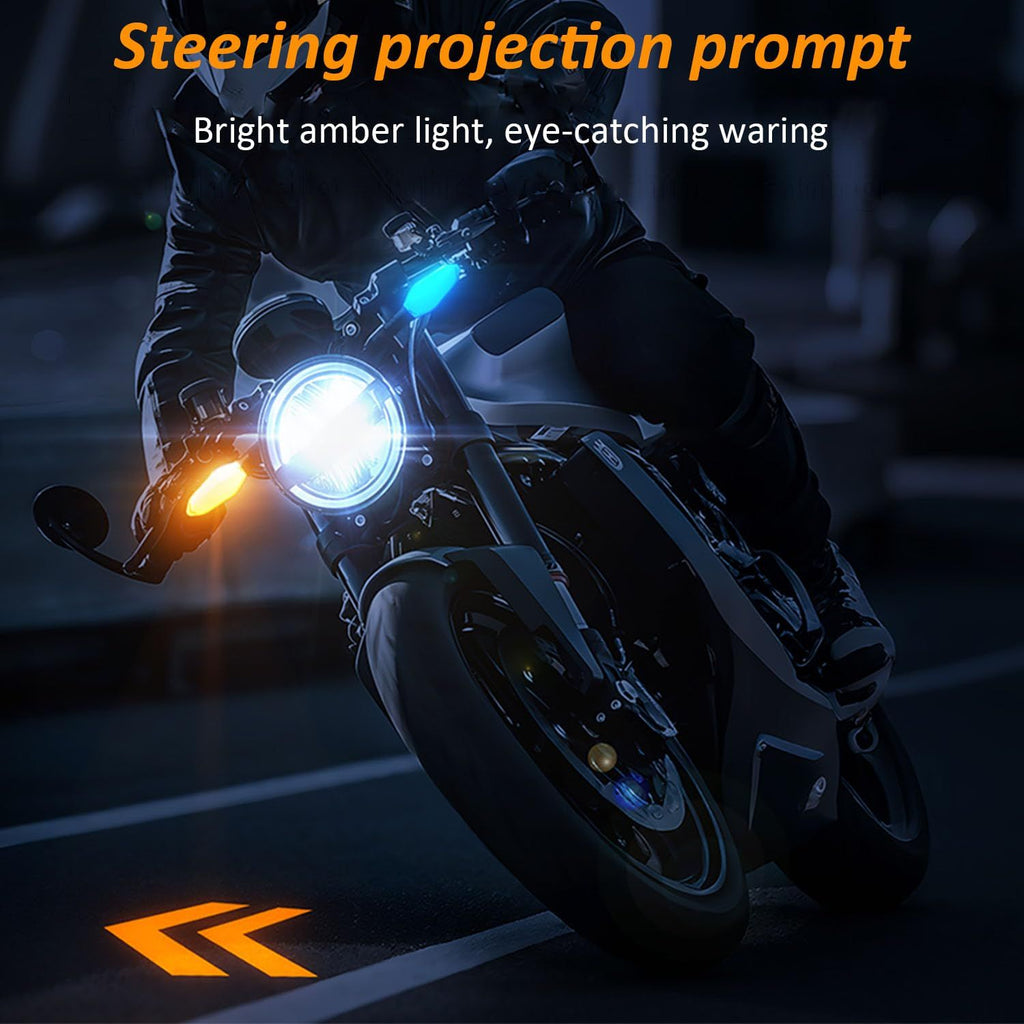 2 PCS LED Turn Signal Lights Projector for Motorcycle,27 Lighting Modes RGB Flowing Daytime Running Lights,Motorcycle Turn Signal Lights with Arrow Projection