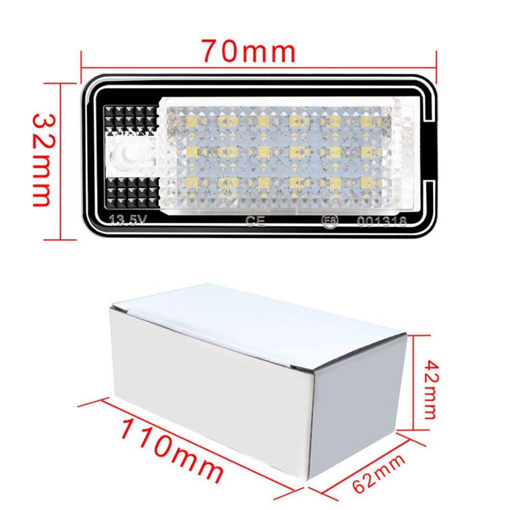 License Plate Lights LED Tag Lamps for A3 S3 A4 S4 A6 S6 A8 S8 Q7 RS4 License Number Plate Lamps, 6500K Xenon White, 2 Packs
