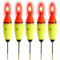 5Pcs  Light Bobbers  Floats Fishing Bobbers Saltwater Freshwater Night Fishing Fishing Floats Lighted Bobbers for Trout，Battery not included 18*2.6cm
