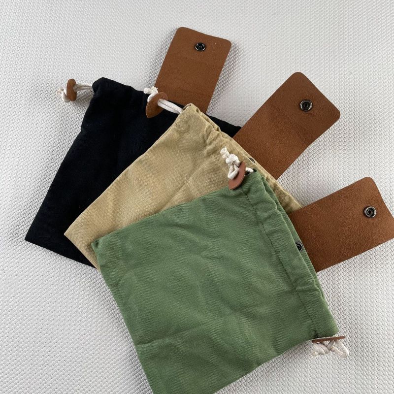 Foraging Bag 4 Pcs Canvas Waxed Foraging Pouch Mushroom Bags Collapsible Bushcraft Leather Pu Hunting Belt Bag Hiking Pouch for Outdoor Traveling Camping