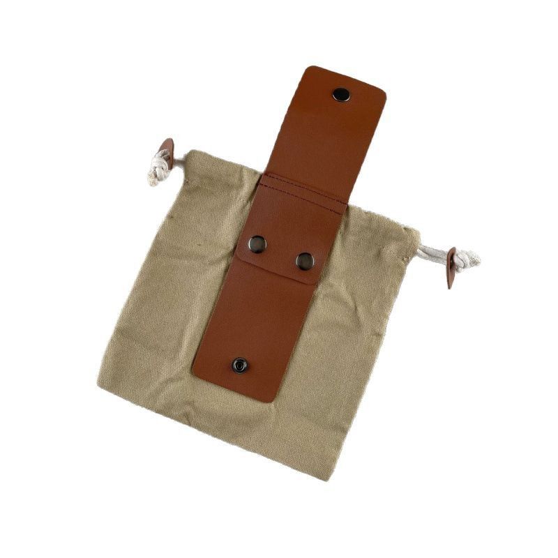 Foraging Bag 4 Pcs Canvas Waxed Foraging Pouch Mushroom Bags Collapsible Bushcraft Leather Pu Hunting Belt Bag Hiking Pouch for Outdoor Traveling Camping