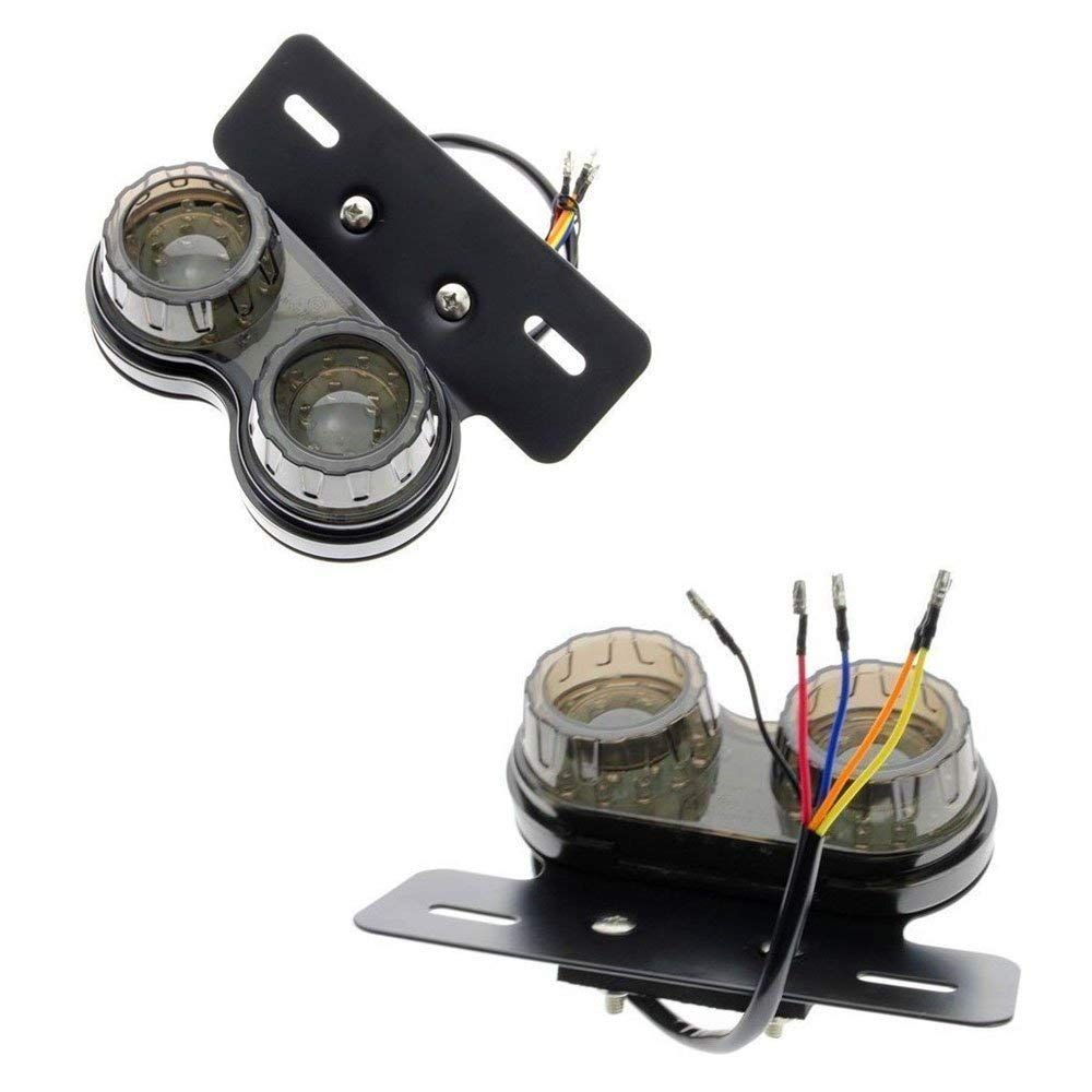 10W 20-LED Motorcycle Tail Light Integrated Driving&Brake Light Turn Signal Lamp With License Plate Bracket