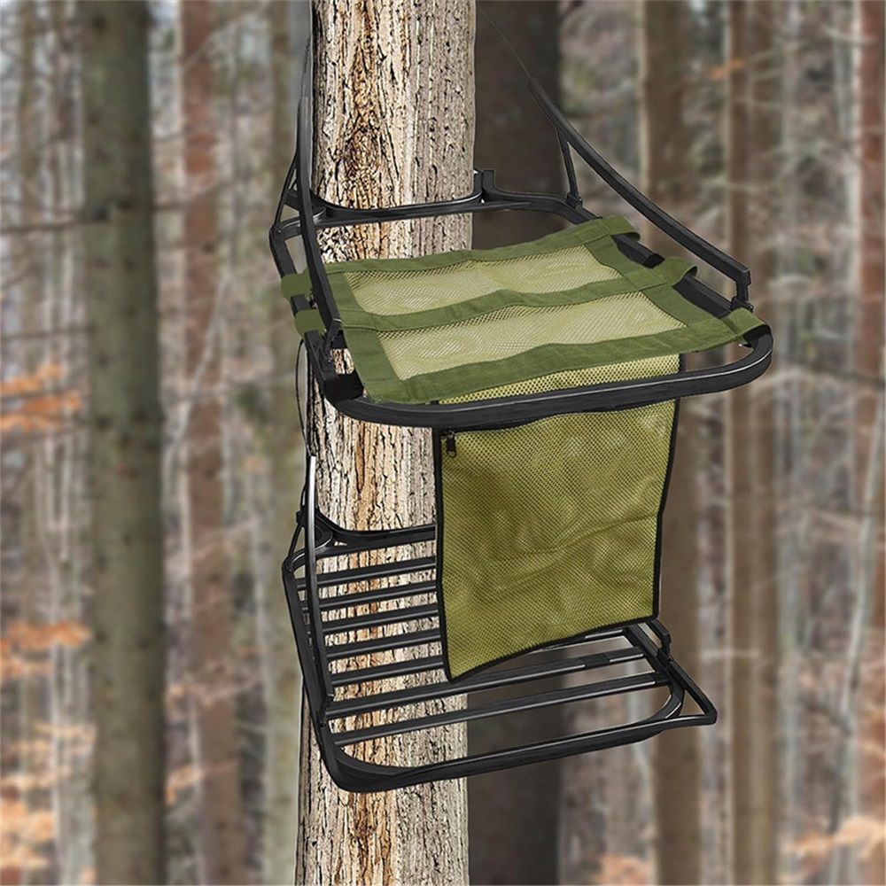 2 pack Universal Tree Stand Seat Replacement with Pocket, 16 X 12Inch Lightweight Replacement Treestand Seat with Adjustable Strap Hunting Accessories Fits All Ladder Stand, Works On Climbing Treestands