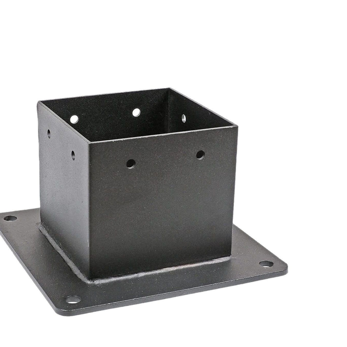 Post Stainless Steel Flange Anchor Base with Screws for Deck Railing，Black Finish (1 Pack)