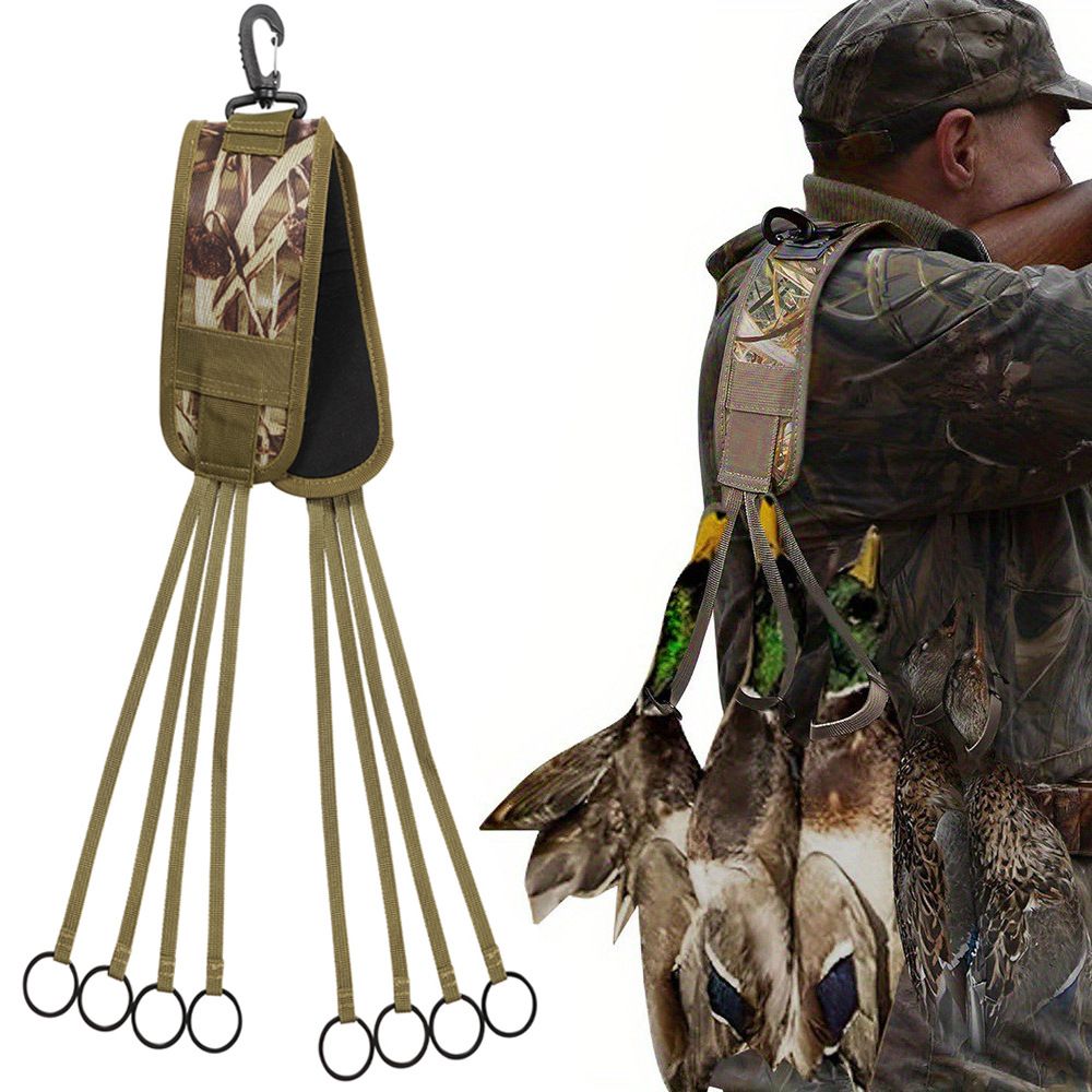 Right Waterfowl Non-Slip Leg Band Bird Hunting Game Strap with Leg Loop Style - Includes Heavy Duty Spring Clip and 8 Metal Cinch Rings