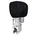 Boat Marine Outboard Engine Cover, Heavy Duty Hood Motor Cowling Lightweight Protector, Black Waterproof UV Resistant 210D Oxford fabric Windproof Straps