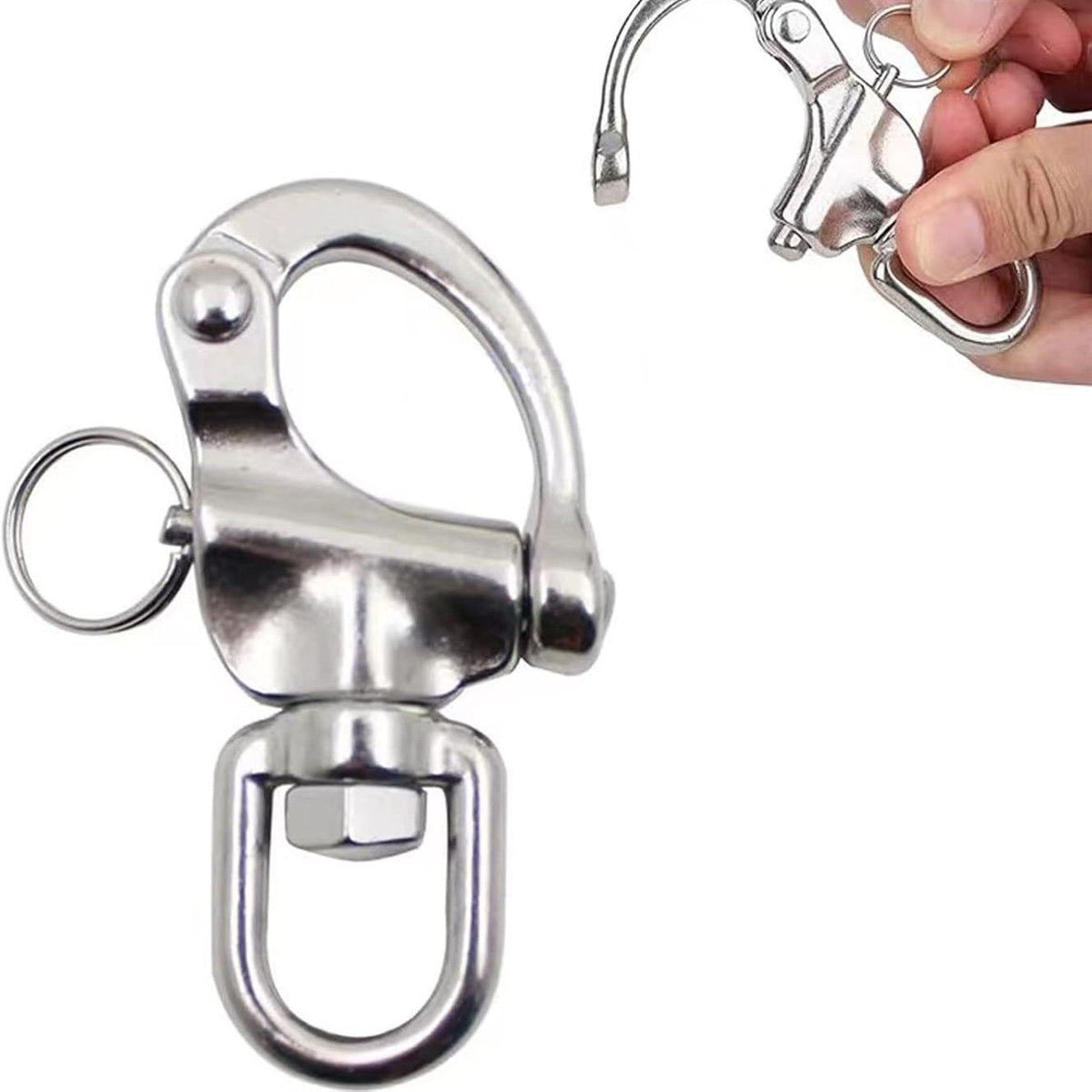 Quick Release Snap Shackle - 316 Stainless Steel Swivel Eye Snap Shackle Quick Release Clip for Sailing, Rigging, Anchor, Chain,(70)